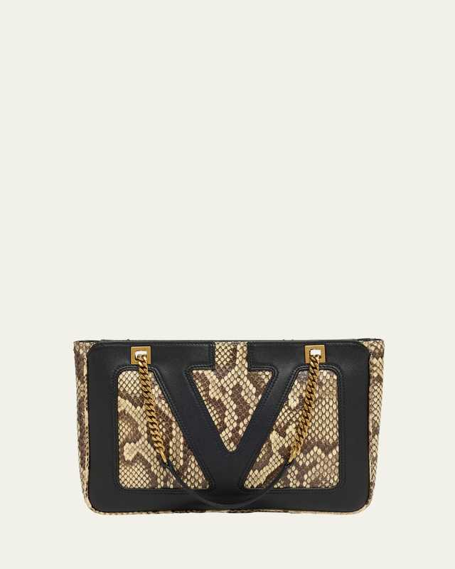 Viva Superstar Small Python & Leather Tote Bag